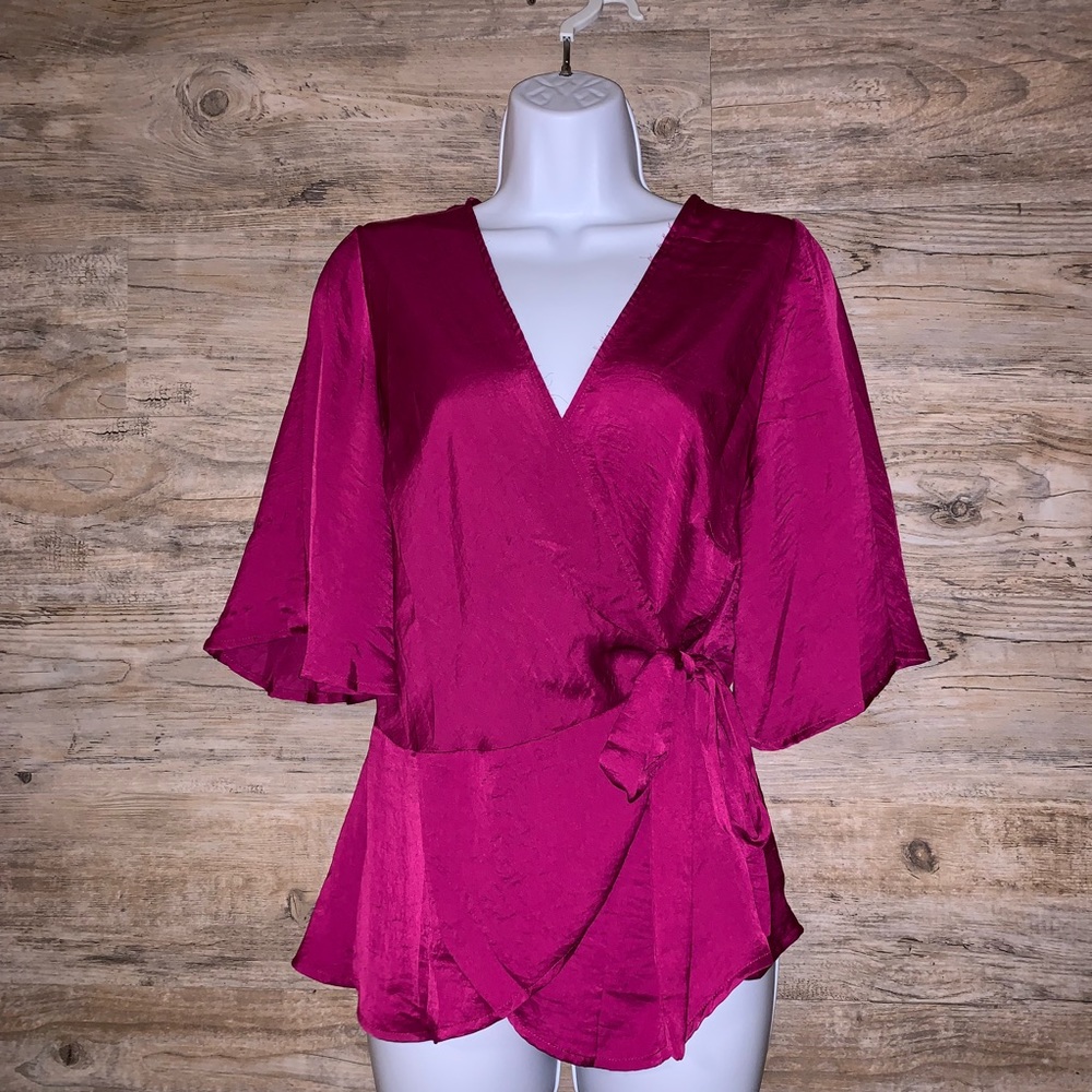 Pink wrap shirt